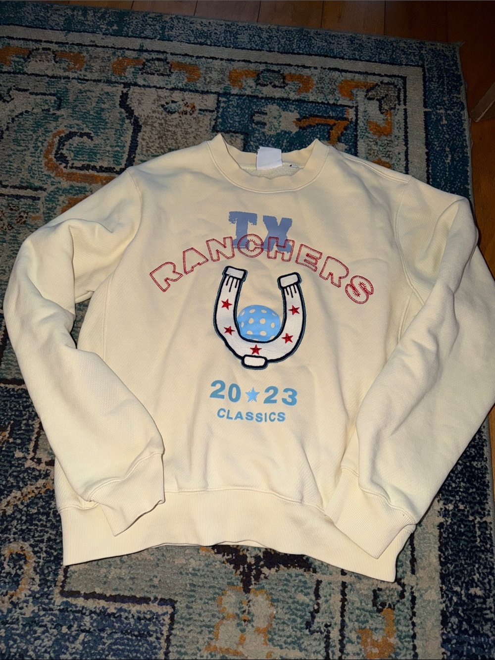 Cream Rangers Graphic Crewneck Sweatshirt